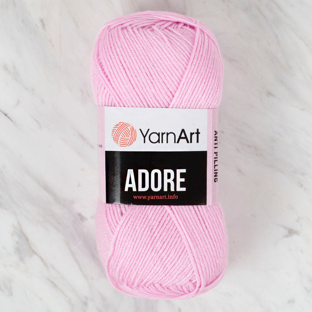 YarnArt Adore Anti-Pilling Yarn, Baby Pink - 338