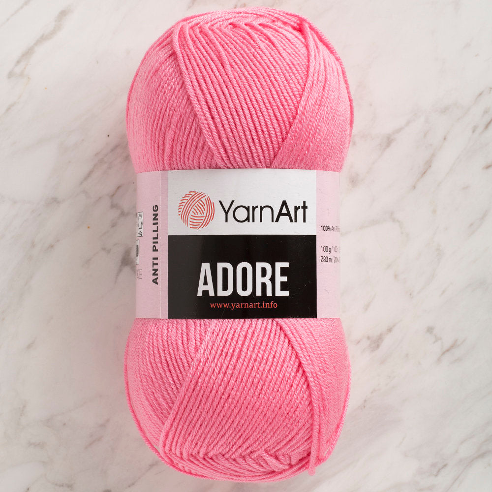 YarnArt Adore Anti-Pilling Yarn, Pink - 339