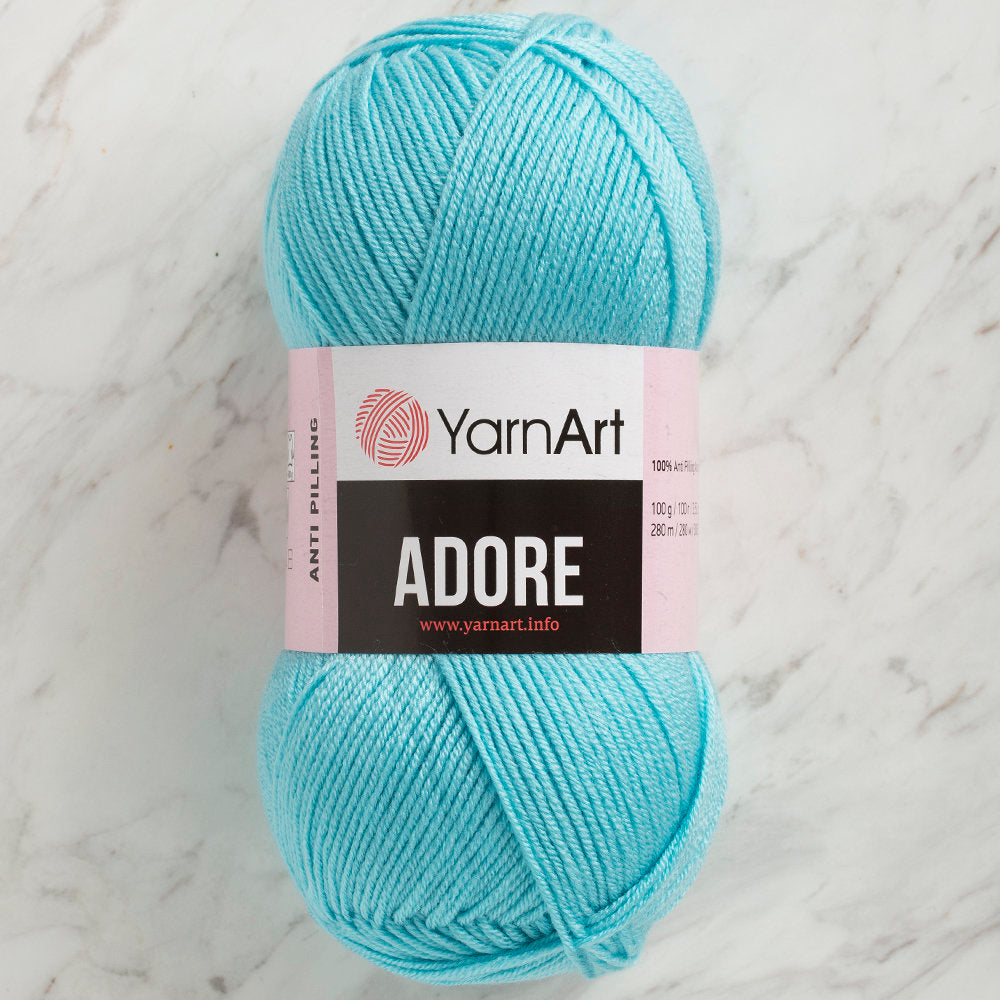 YarnArt Adore Anti-Pilling Yarn, Cyan - 342