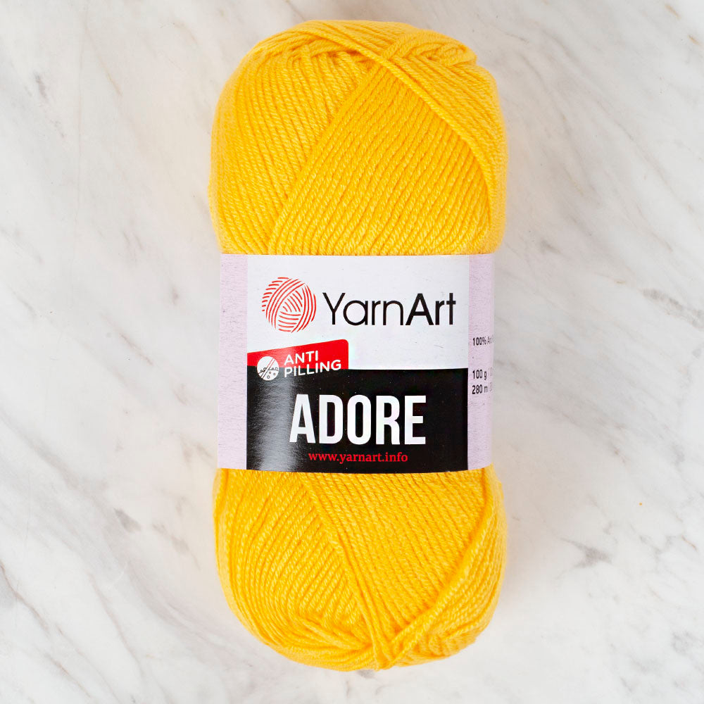 YarnArt Adore Anti-Pilling Yarn, Dark Yellow - 355