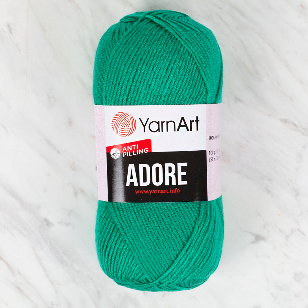 YarnArt Adore Anti-Pilling Yarn, Dark Green - 370