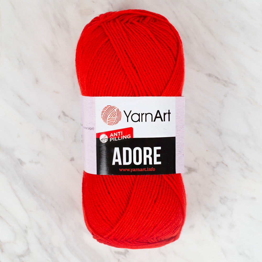 YarnArt Adore Anti-Pilling Yarn, Red - 371