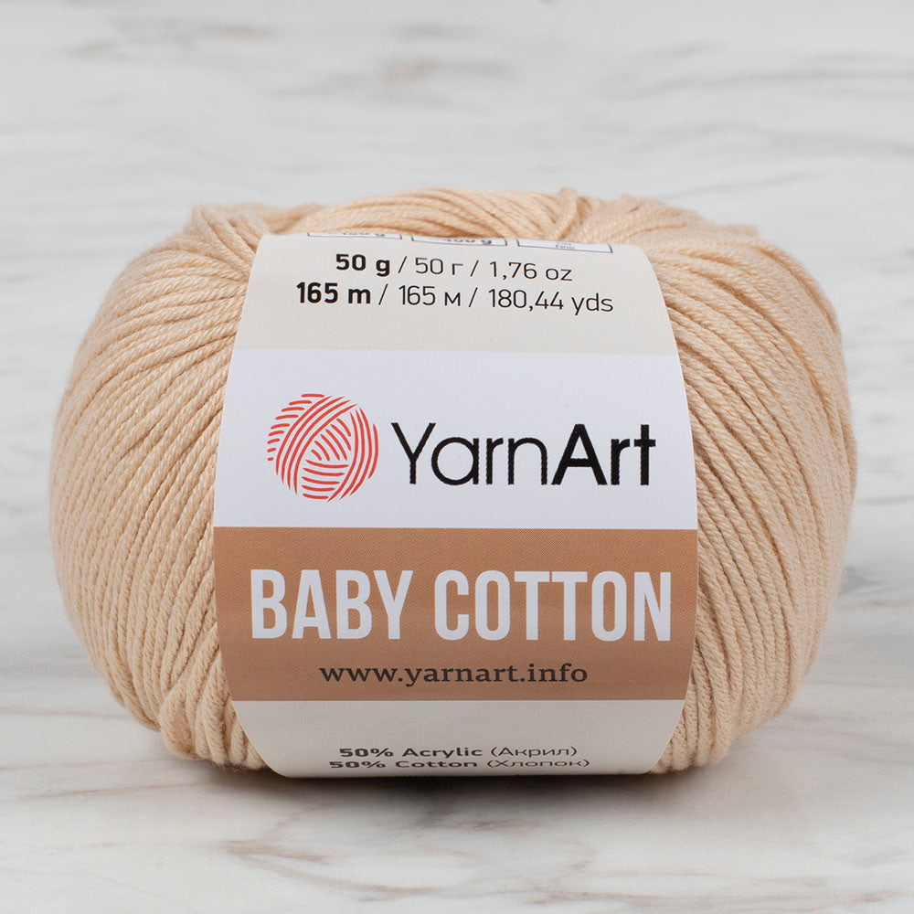 YarnArt Baby Cotton Knitting Yarn, Beige - 404