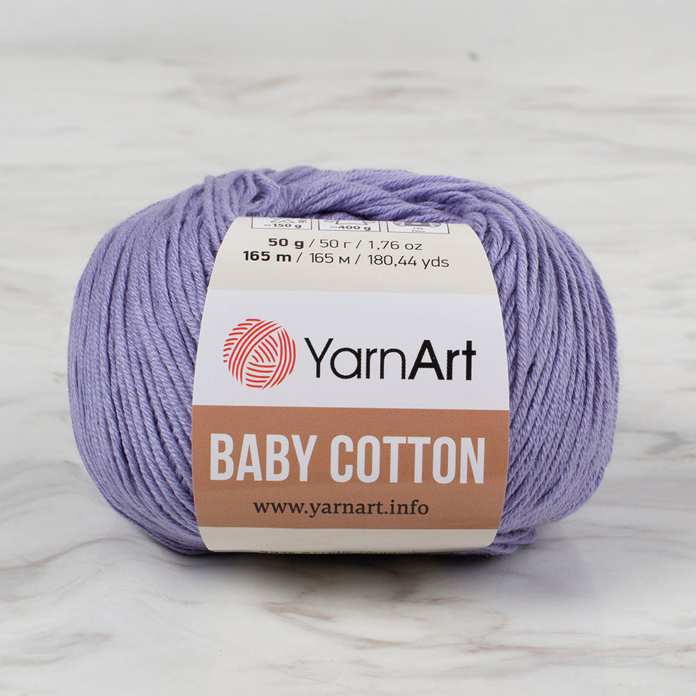 YarnArt Baby Cotton Knitting Yarn, Lilac - 418