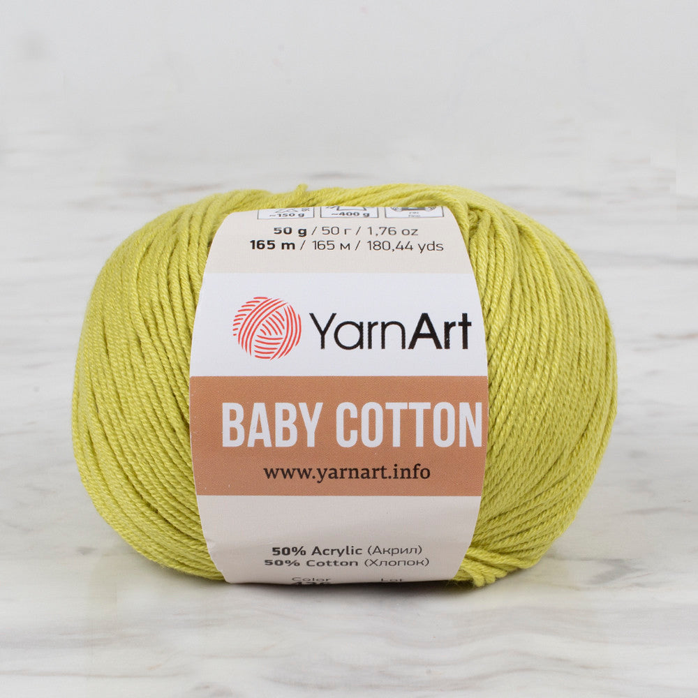 YarnArt Baby Cotton Knitting Yarn, Green - 436