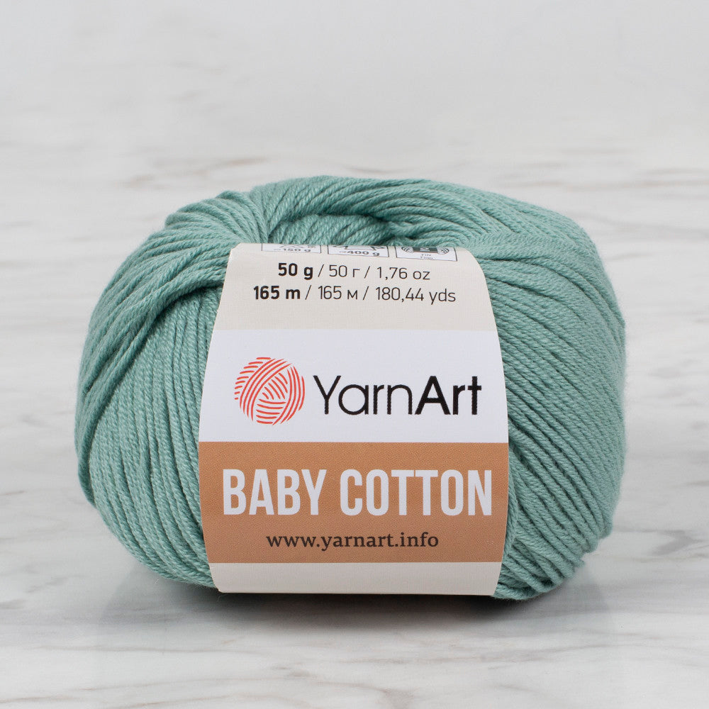 YarnArt Baby Cotton Knitting Yarn, Green - 439