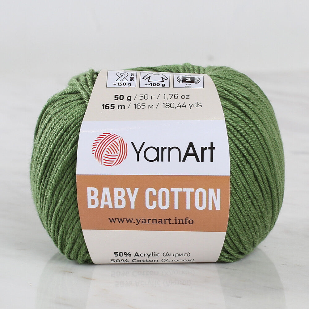 YarnArt Baby Cotton Yarn, Green - 441