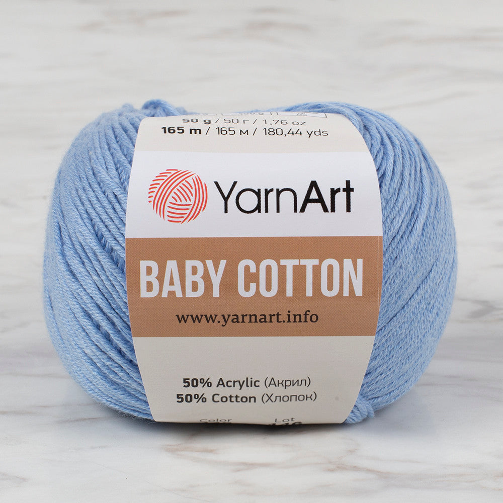 YarnArt Baby Cotton Knitting Yarn, Blue - 448