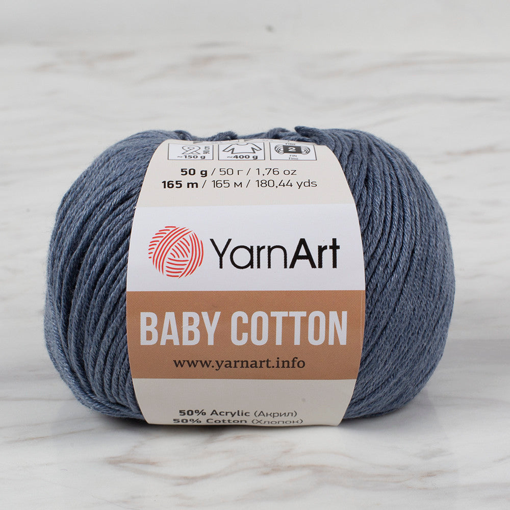 YarnArt Baby Cotton Knitting Yarn, Antracite - 453