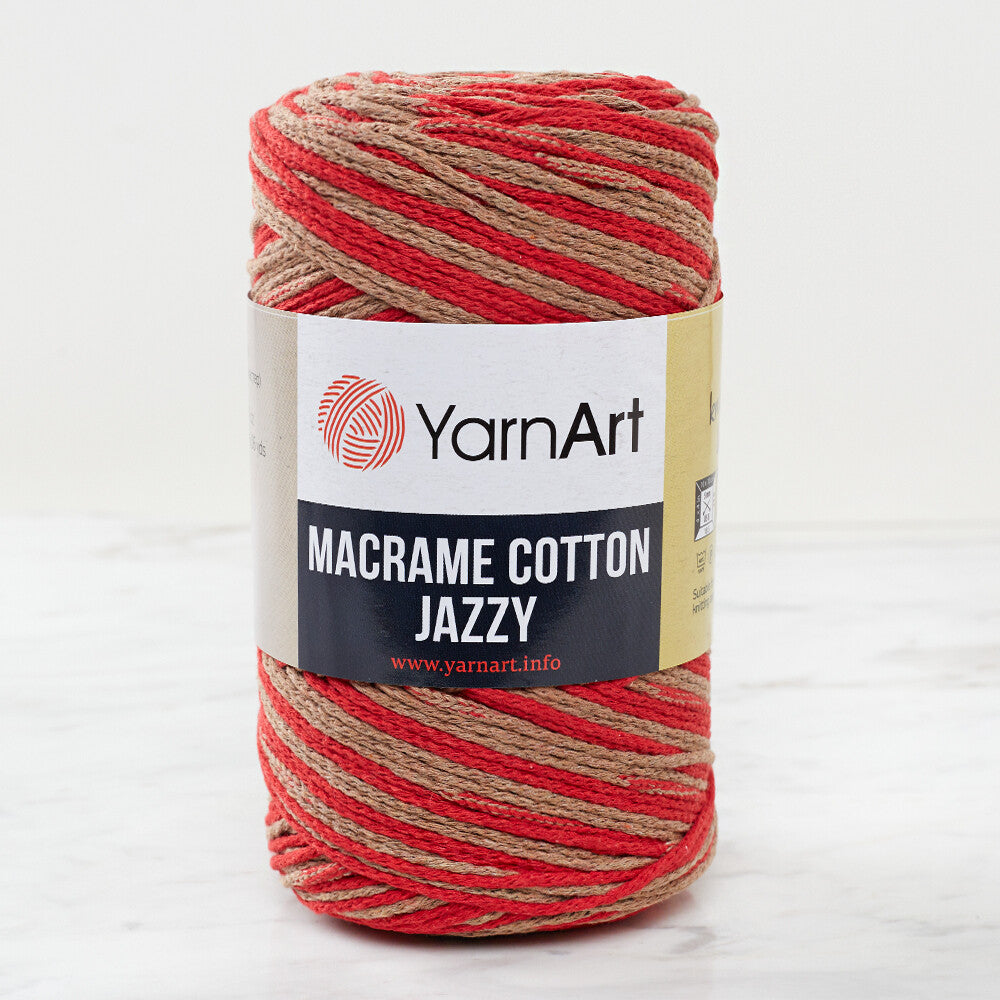 YarnArt Macrame Cotton Jazz Yarn, Variegated - 1218