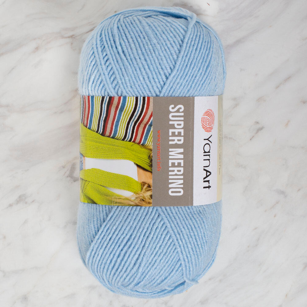 Yarnart Super Merino Yarn, Baby Blue - 215