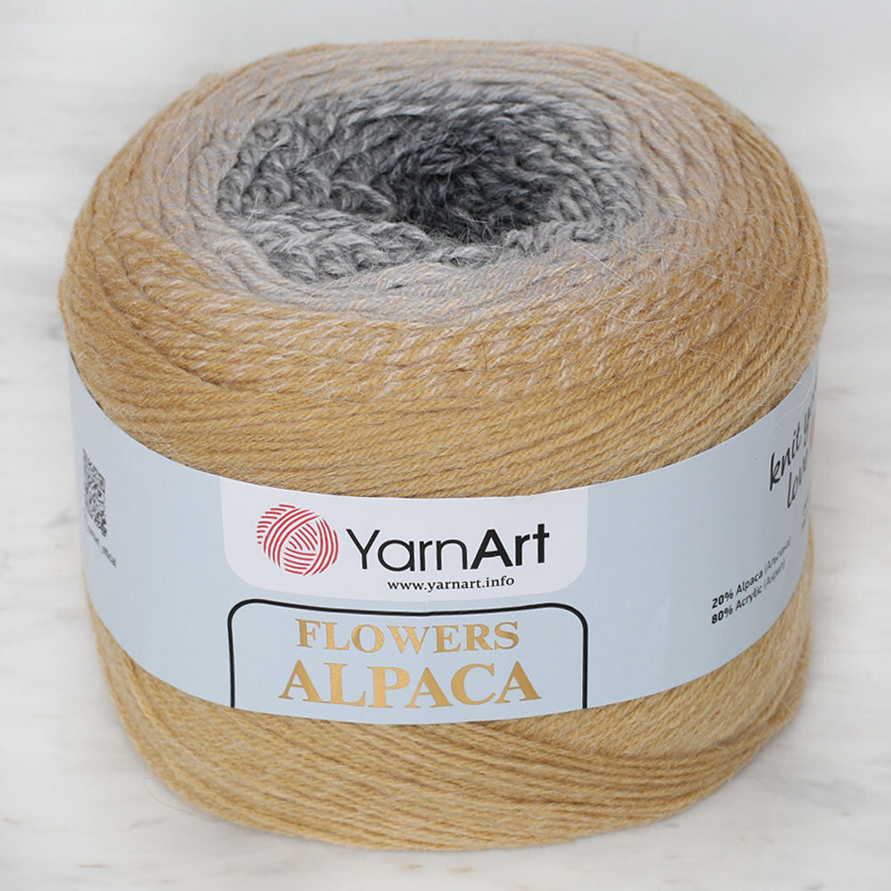 Yarnart Flowers Alpaca 250 Gr Knitting Yarn, Variegated - 411