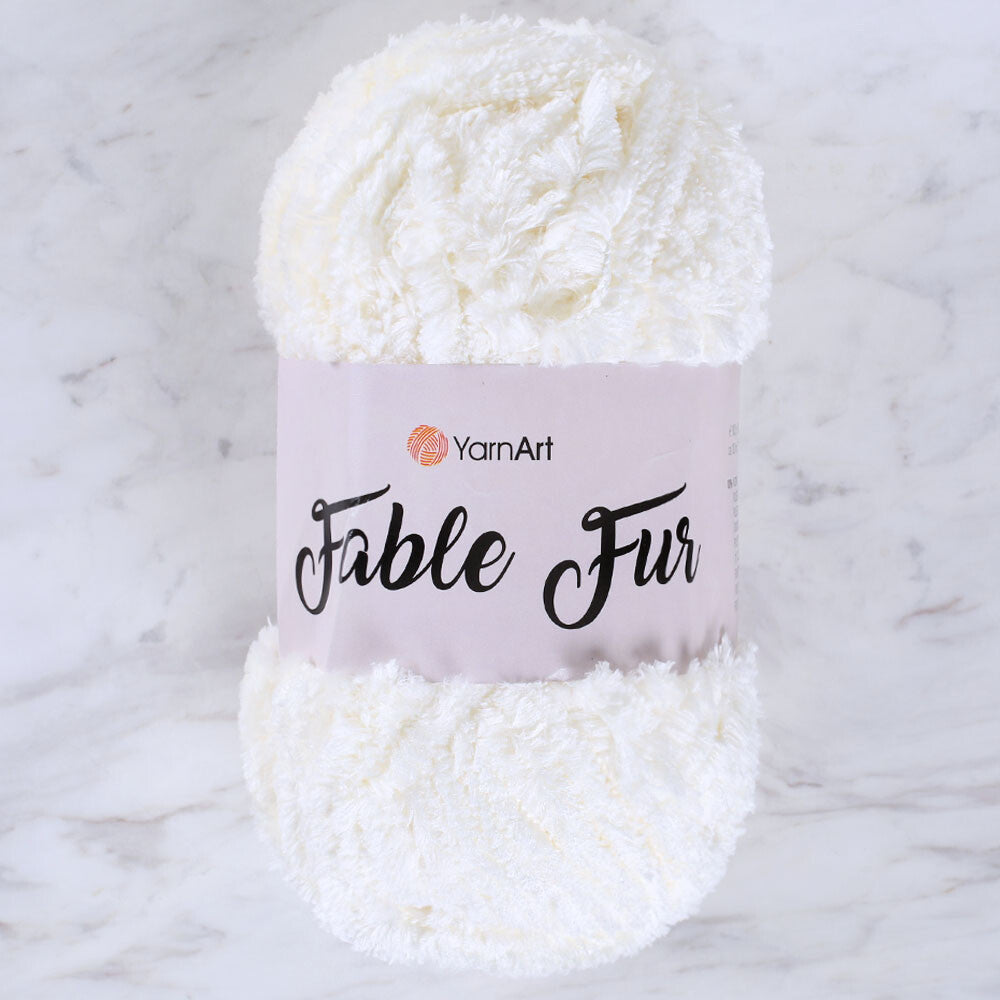 YarnArt Fable Fur Yarn- Bone - 966