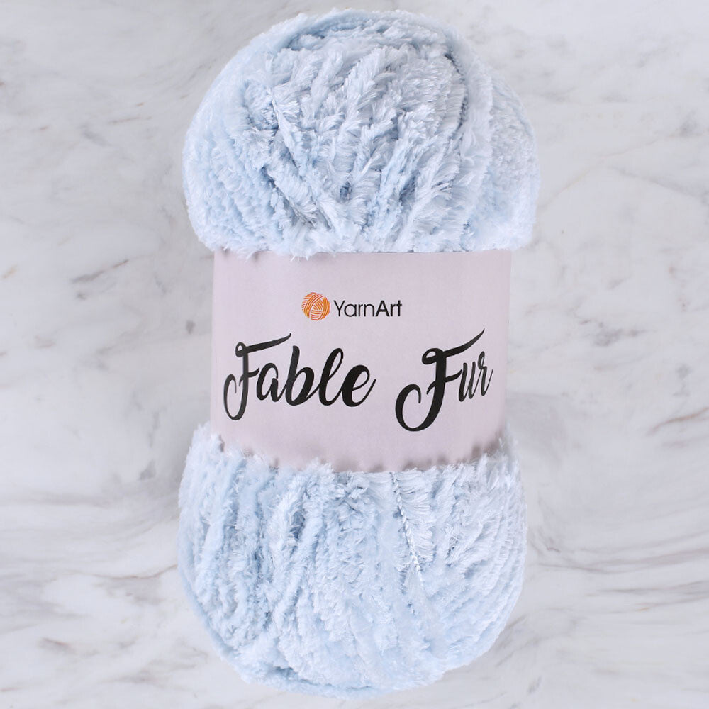 YarnArt Fable Fur Yarn- Baby Blue - 971