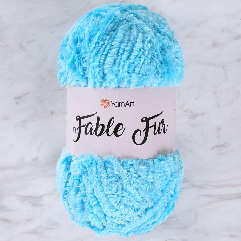 YarnArt Fable Fur Yarn- Blue- 975