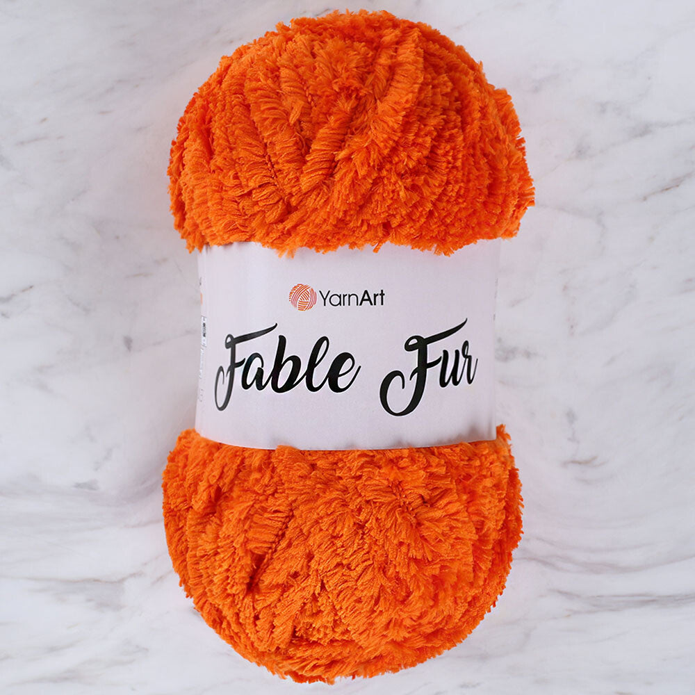 YarnArt Fable Fur Yarn- Orange - 980