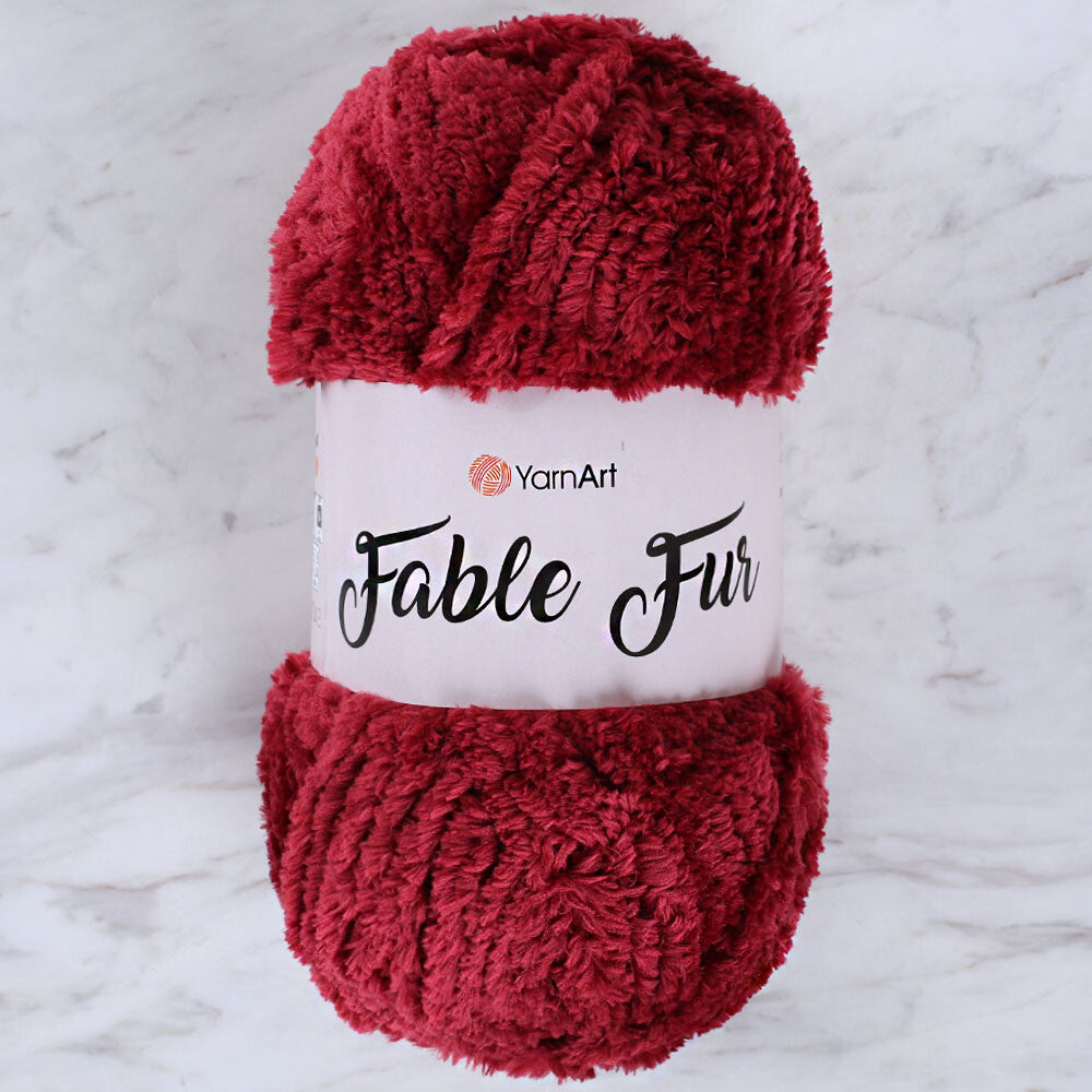 YarnArt Fable Fur Yarn- Burgundy - 981