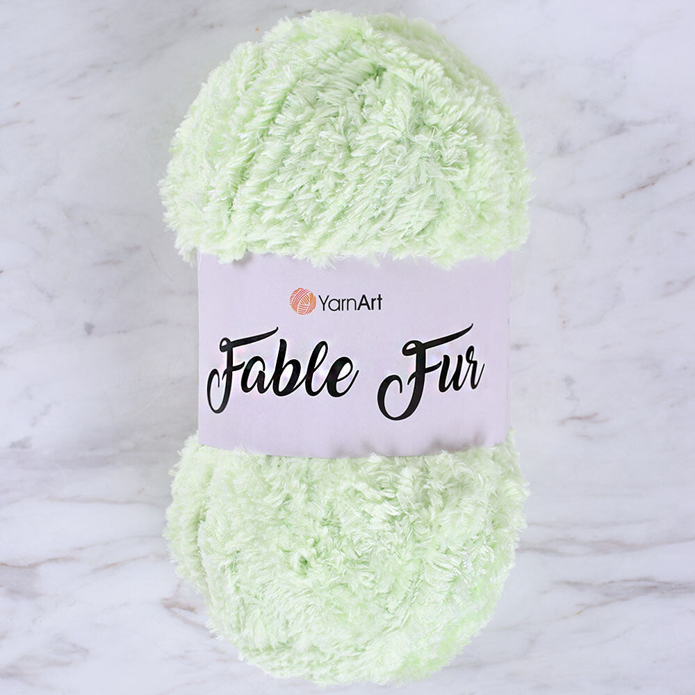 YarnArt Fable Fur Yarn- Light Green - 983