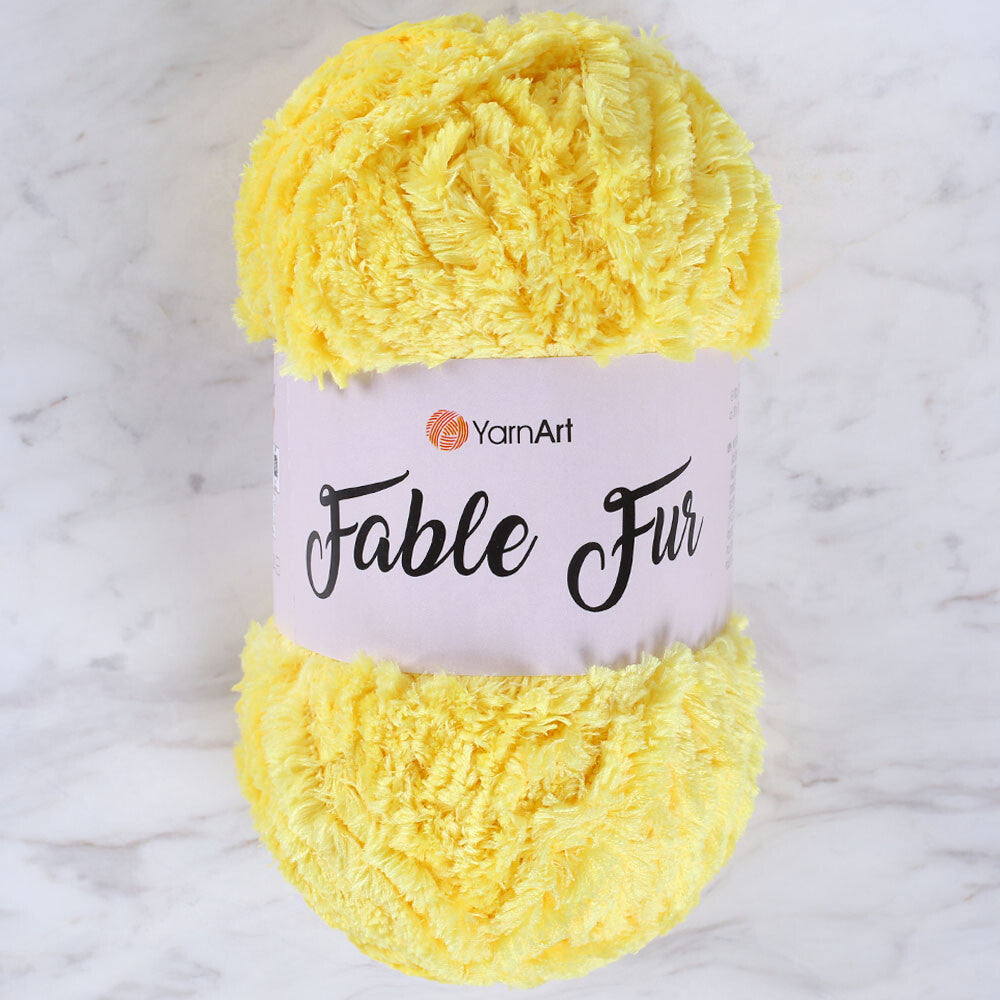 YarnArt Fable Fur Yarn- Yellow - 984