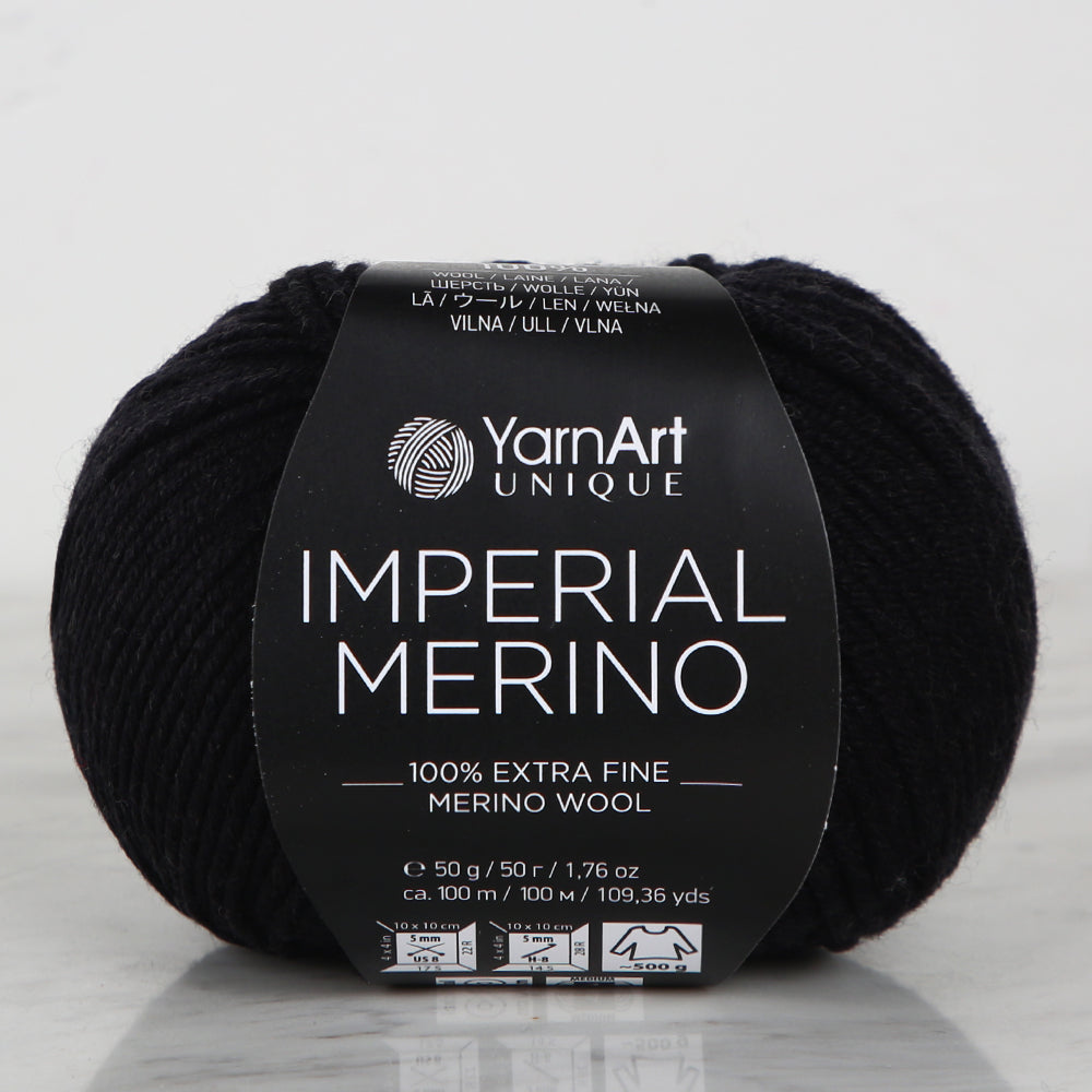 YarnArt IMPERIAL MERINO Knitting Yarn, Black - 3301