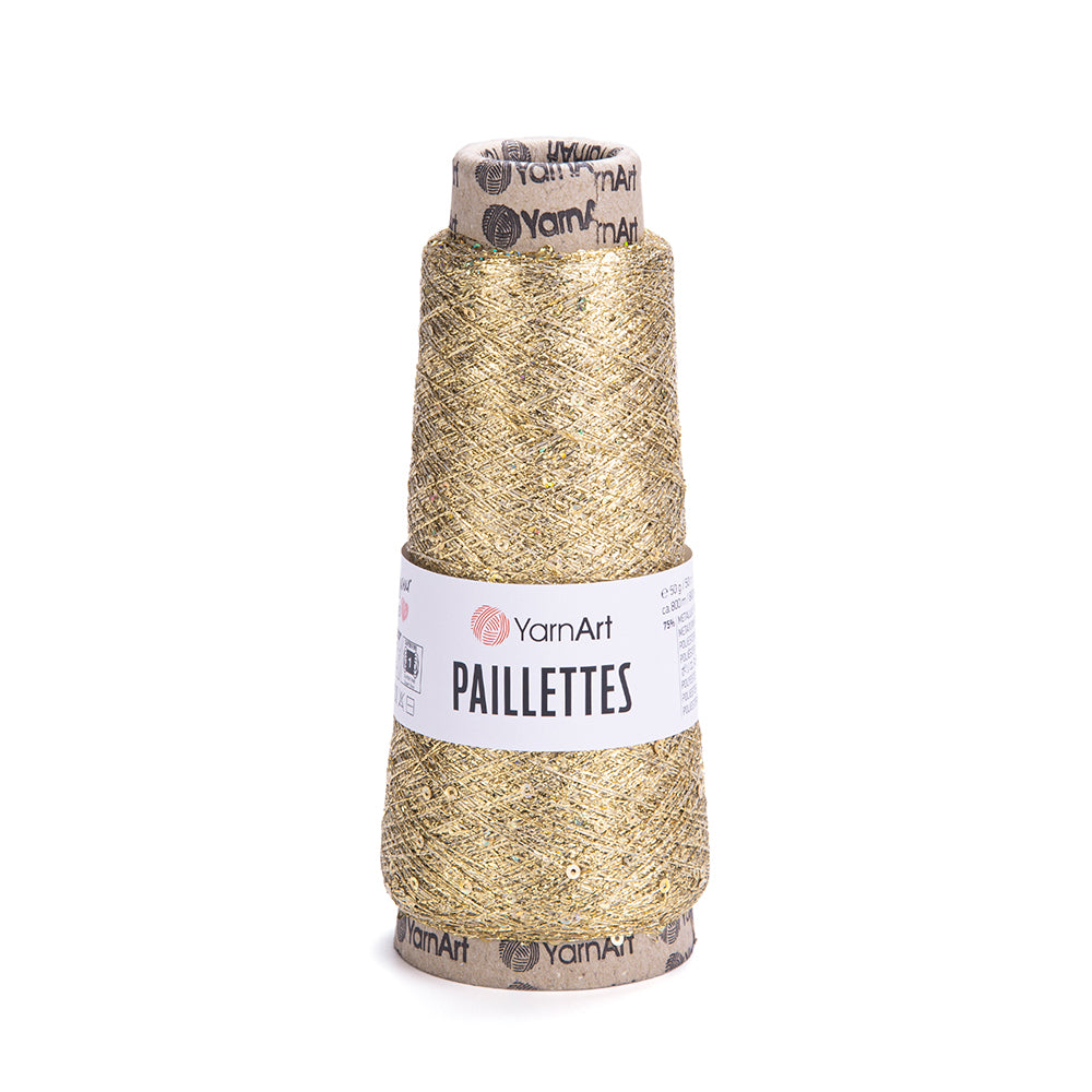 YarnArt Paillettes Sequined Hand Knitting Yarn Golden Yellow - 8002