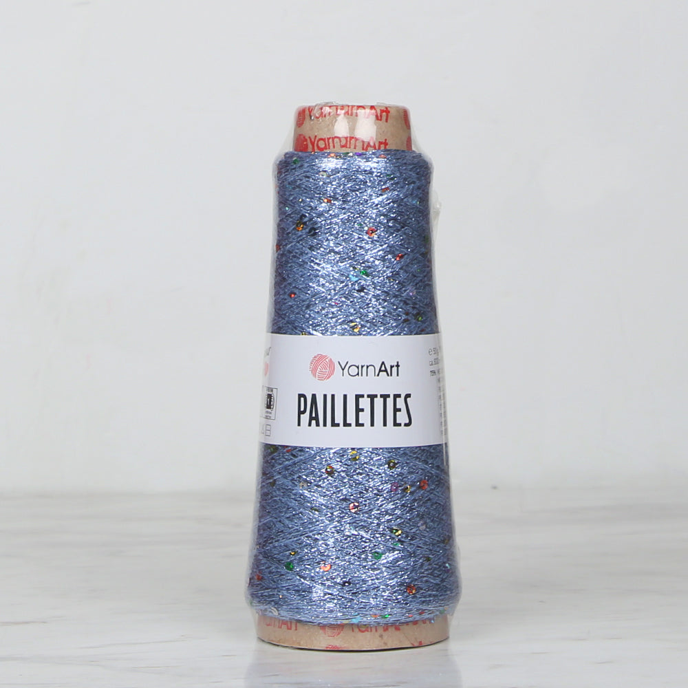 YarnArt Paillettes Sequined Hand Knitting Yarn Blue - 8003