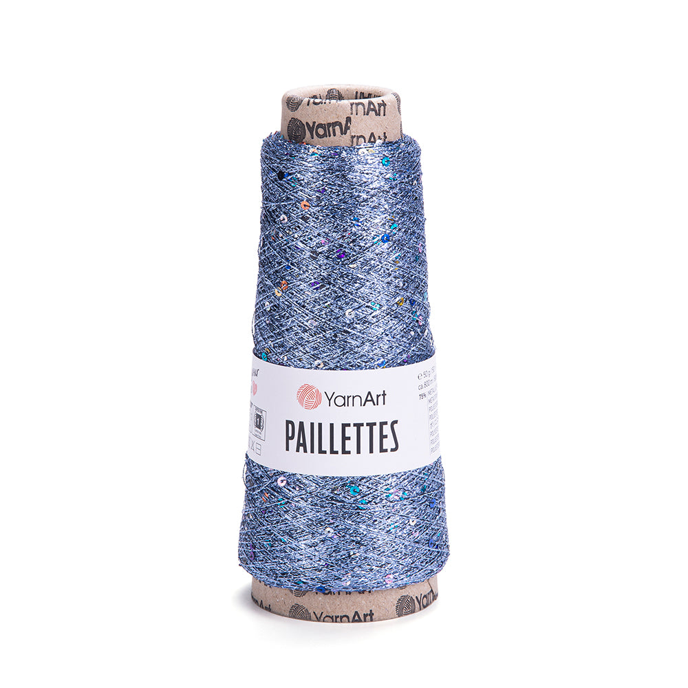 YarnArt Paillettes Sequined Hand Knitting Yarn Blue - 8003