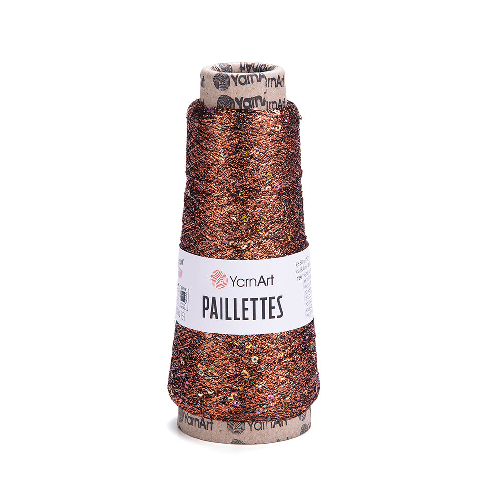 YarnArt Paillettes Sequined Hand Knitting Yarn Copper - 8005