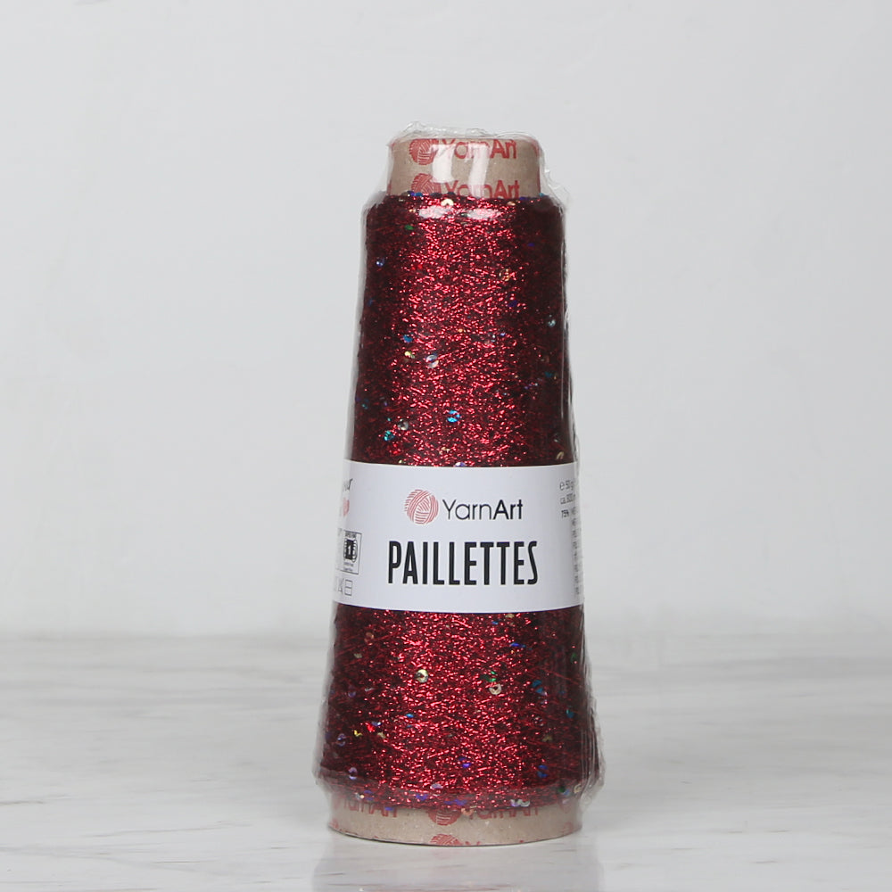 YarnArt Paillettes Sequined Hand Knitting Yarn Red - 8006