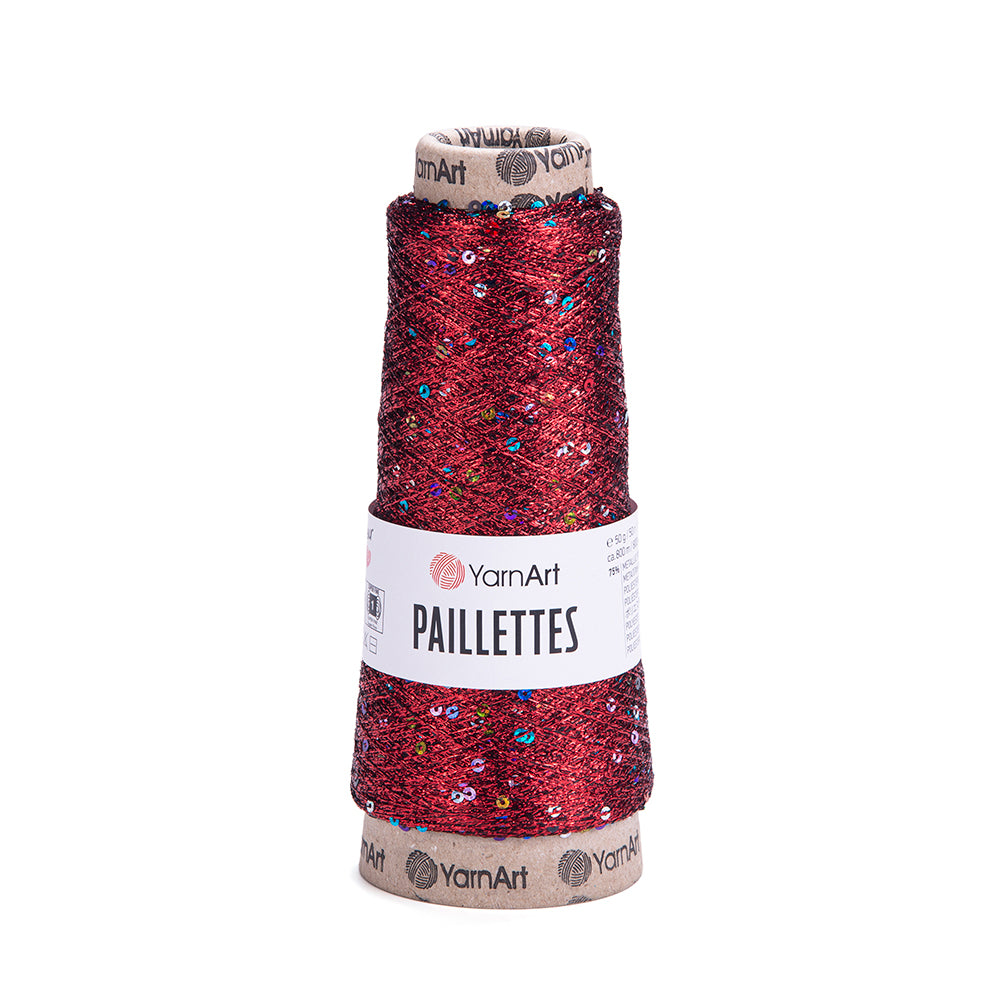 YarnArt Paillettes Sequined Hand Knitting Yarn Red - 8006