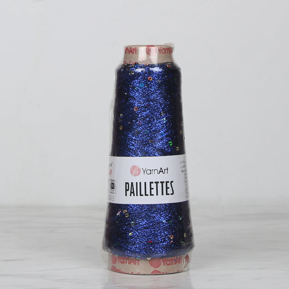 YarnArt Paillettes Sequined Hand Knitting Yarn Saks Blue - 8008