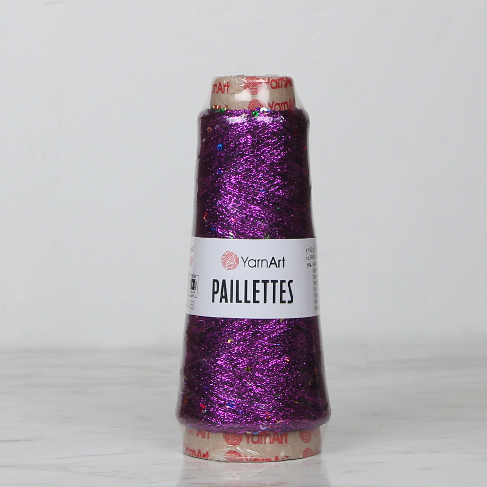 YarnArt Paillettes Sequined Hand Knitting Yarn Purple - 8009