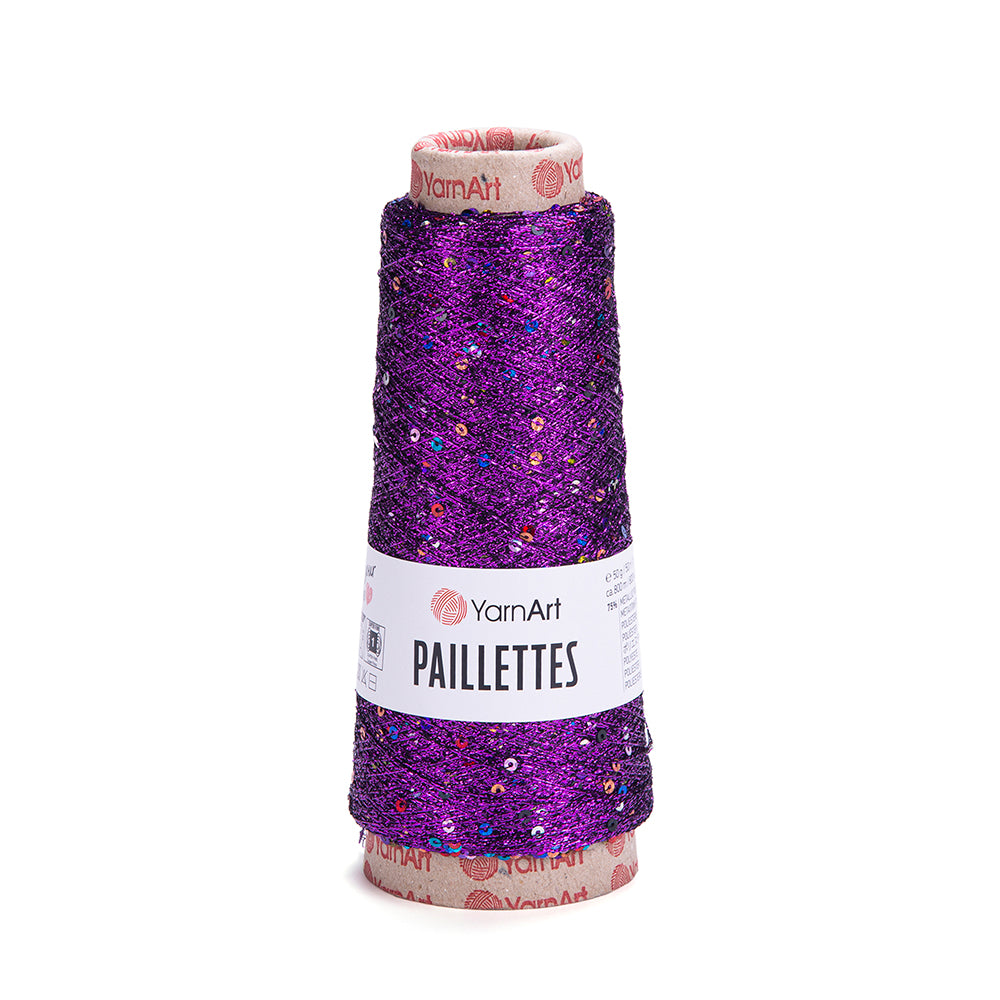 YarnArt Paillettes Sequined Hand Knitting Yarn Purple - 8009