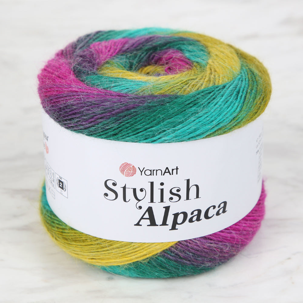 YarnArt Stylish Alpaca Hand Knitting Rope, Variegated - 7703