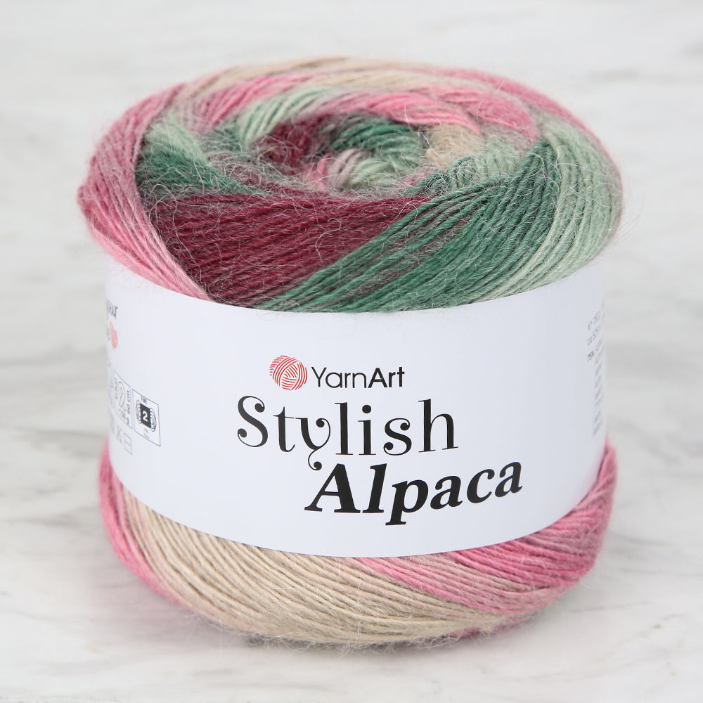 YarnArt Stylish Alpaca Hand Knitting Rope, Variegated - 7706