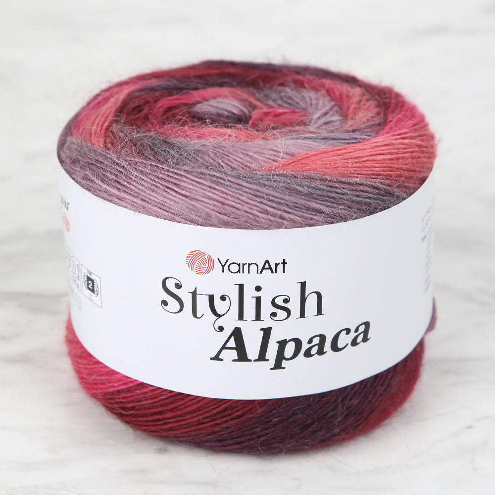 YarnArt Stylish Alpaca Hand Knitting Rope, Variegated - 7713