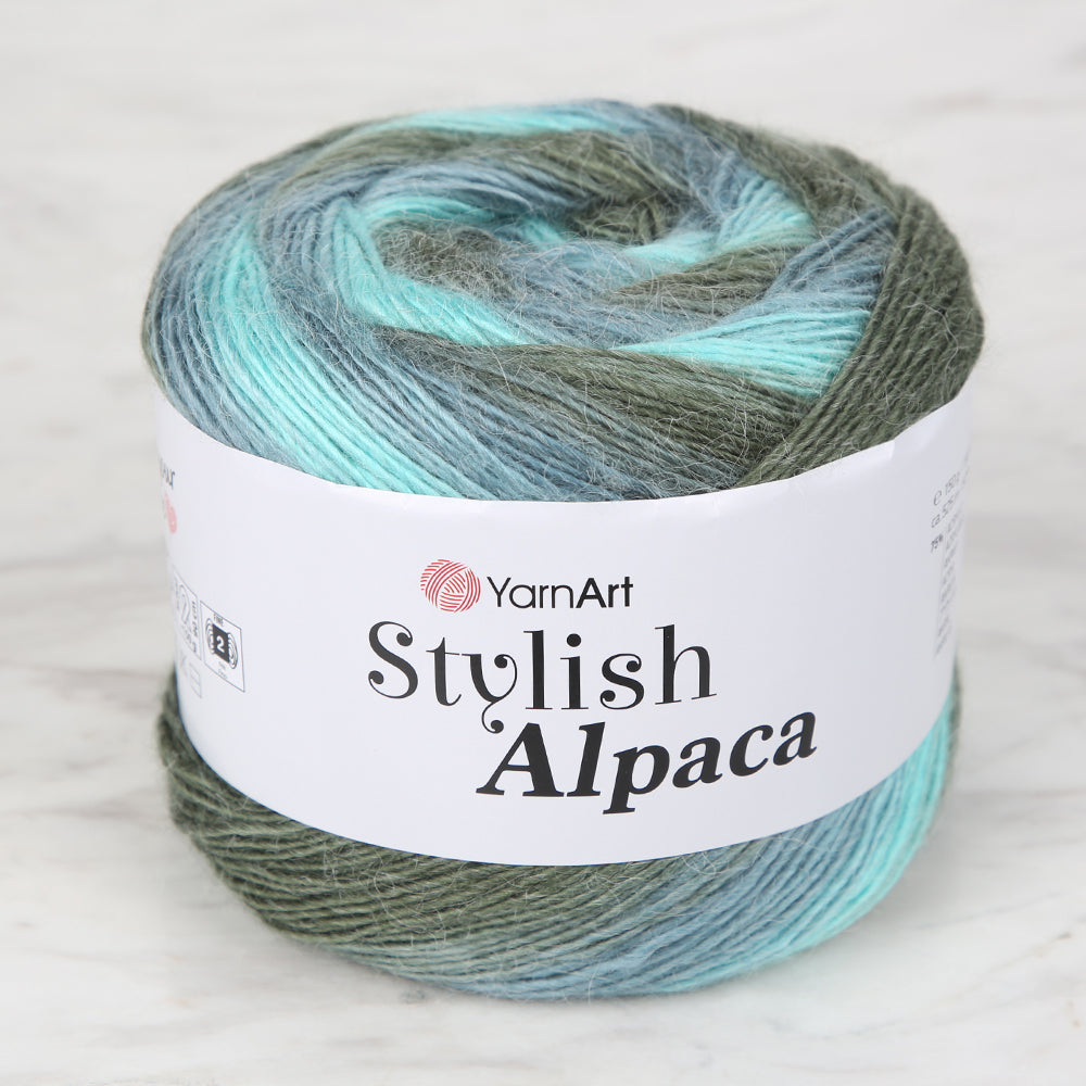 YarnArt Stylish Alpaca Hand Knitting Rope, Variegated - 7720