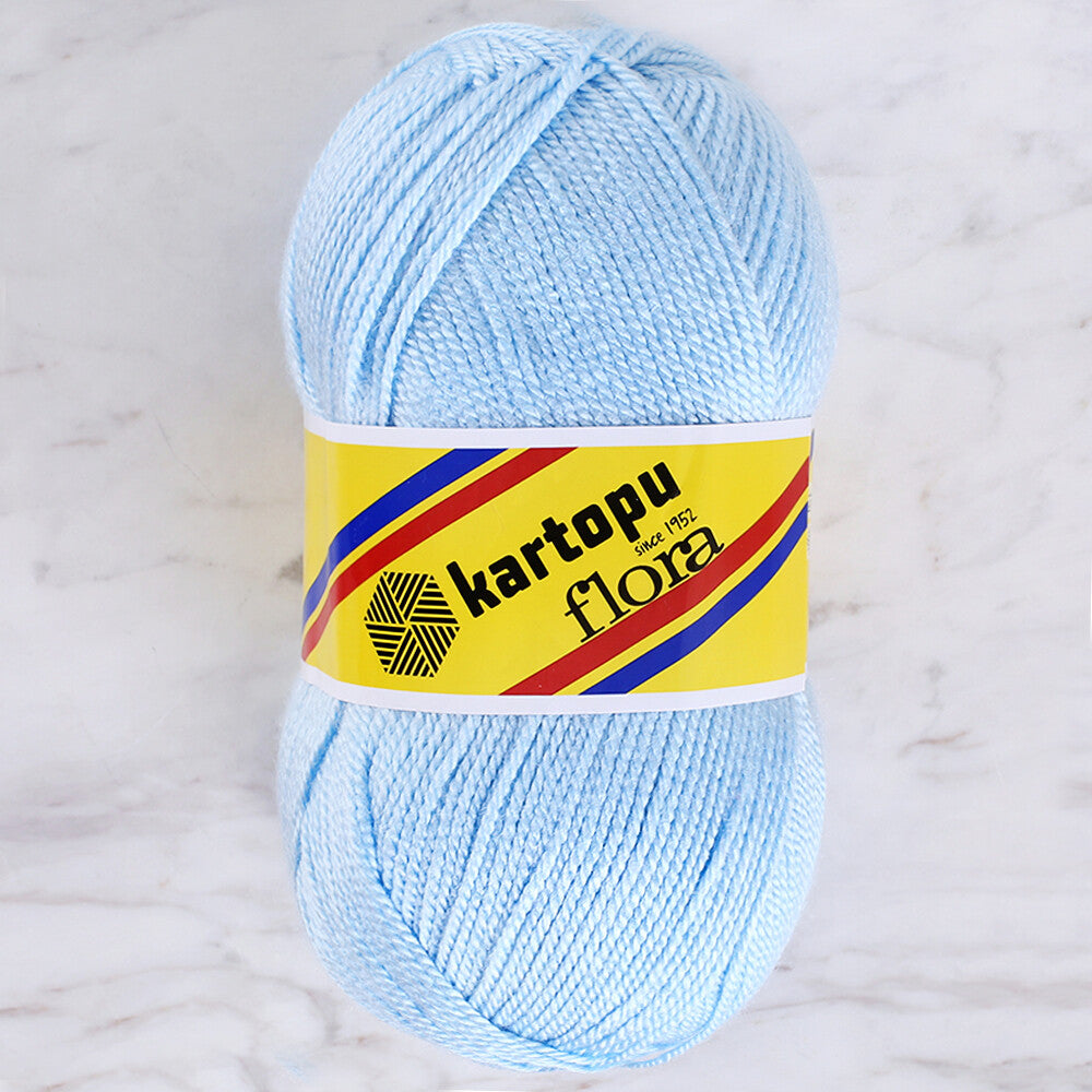 Kartopu Flora Knitting Yarn, Baby Blue - K540