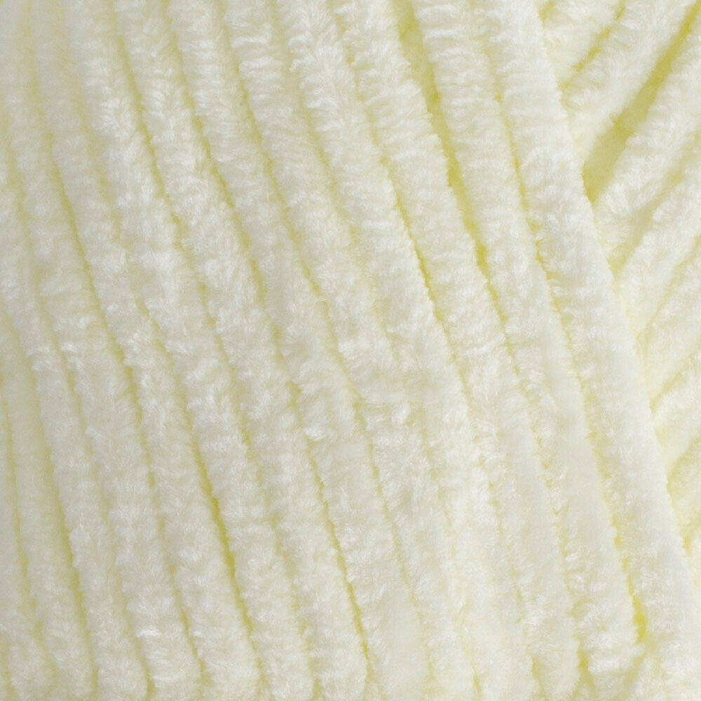 Kartopu Yumurcak Velvet Knitting Yarn, Light Yellow - K335