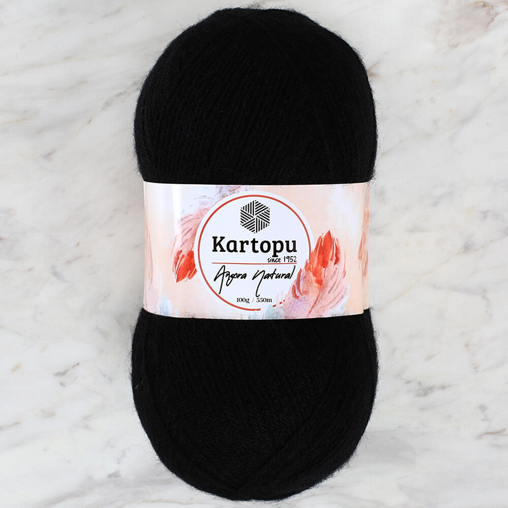 Kartopu Angora Natural Knitting Yarn,Black - K940