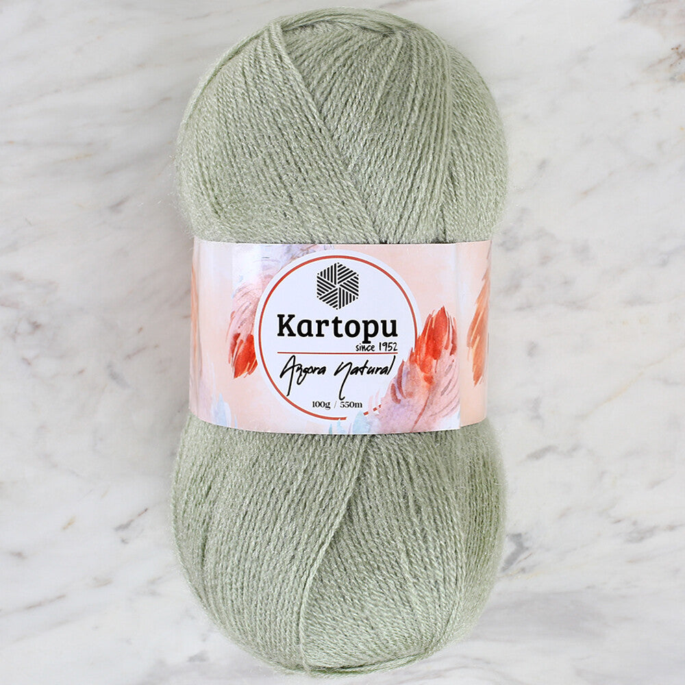 Kartopu Angora Natural Knitting Yarn,Green - K426