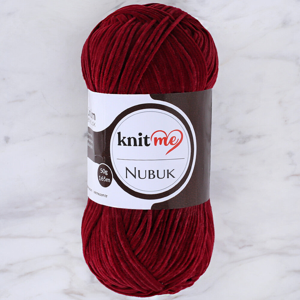 Knit Me Nubuk Knitting Yarn, Maroon - 427