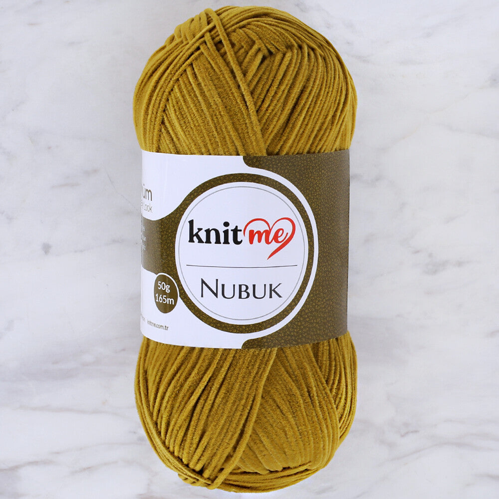Knit Me Nubuk Knitting Yarn, Mustard - 1114
