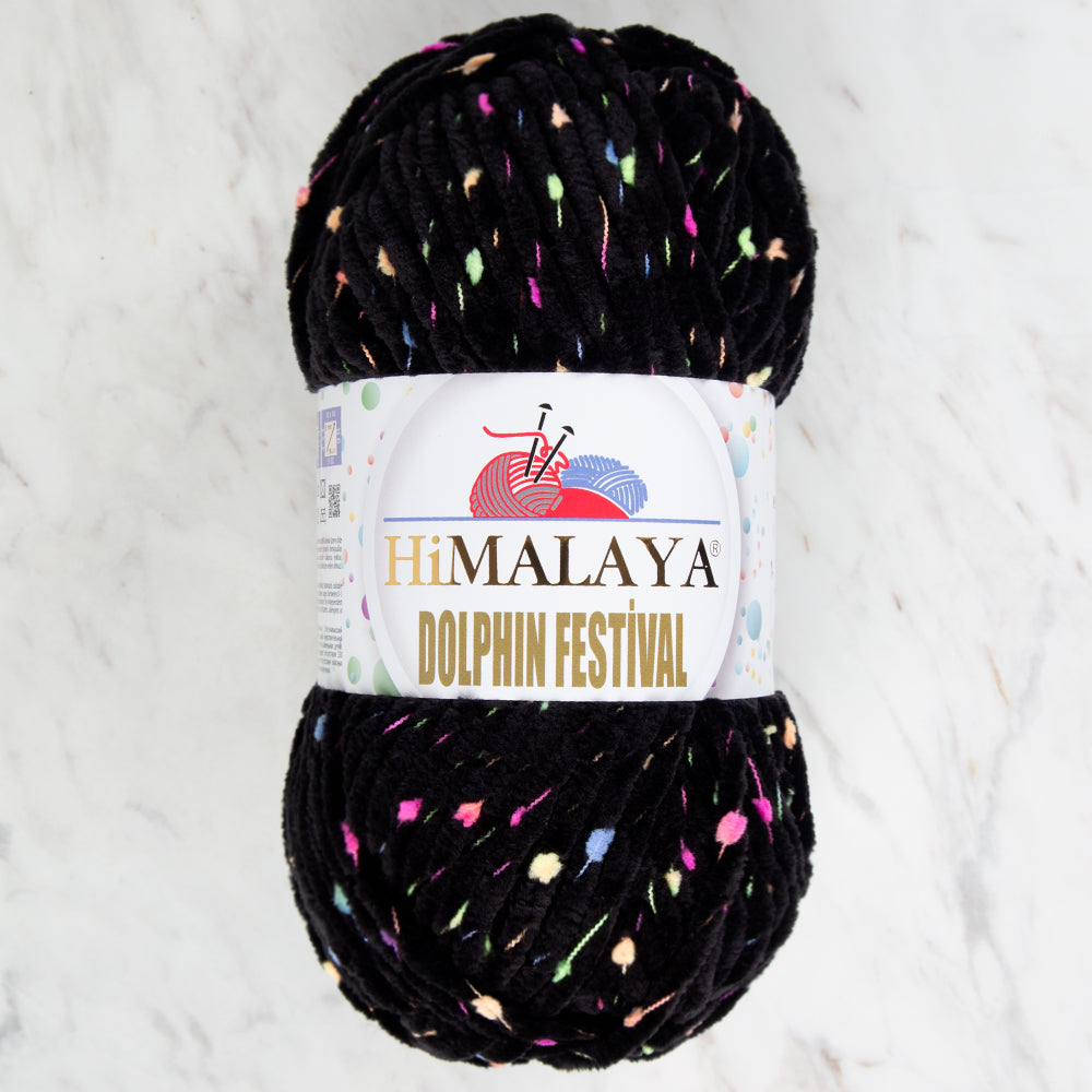 Himalaya Dolphin Festival Knitting Yarn, Black - 81111