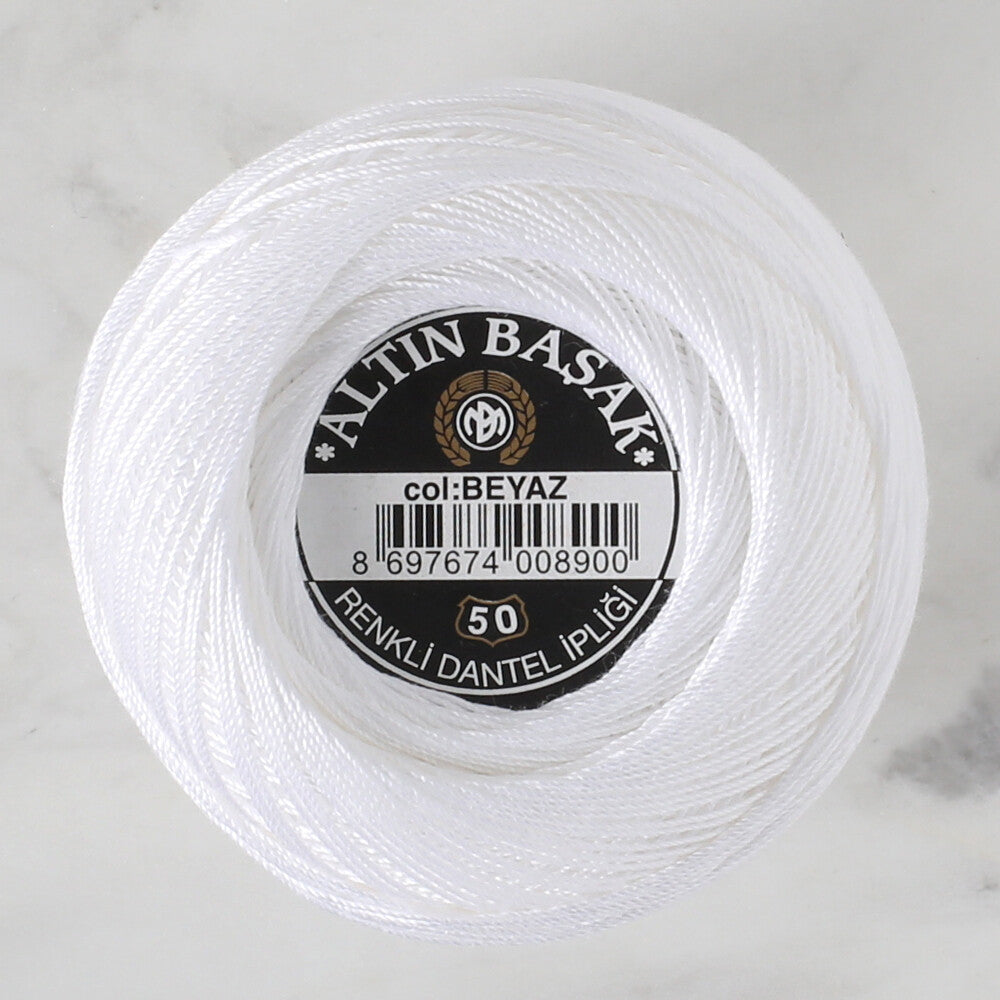 Altinbasak No: 50 Lace Thead Ball, White - White