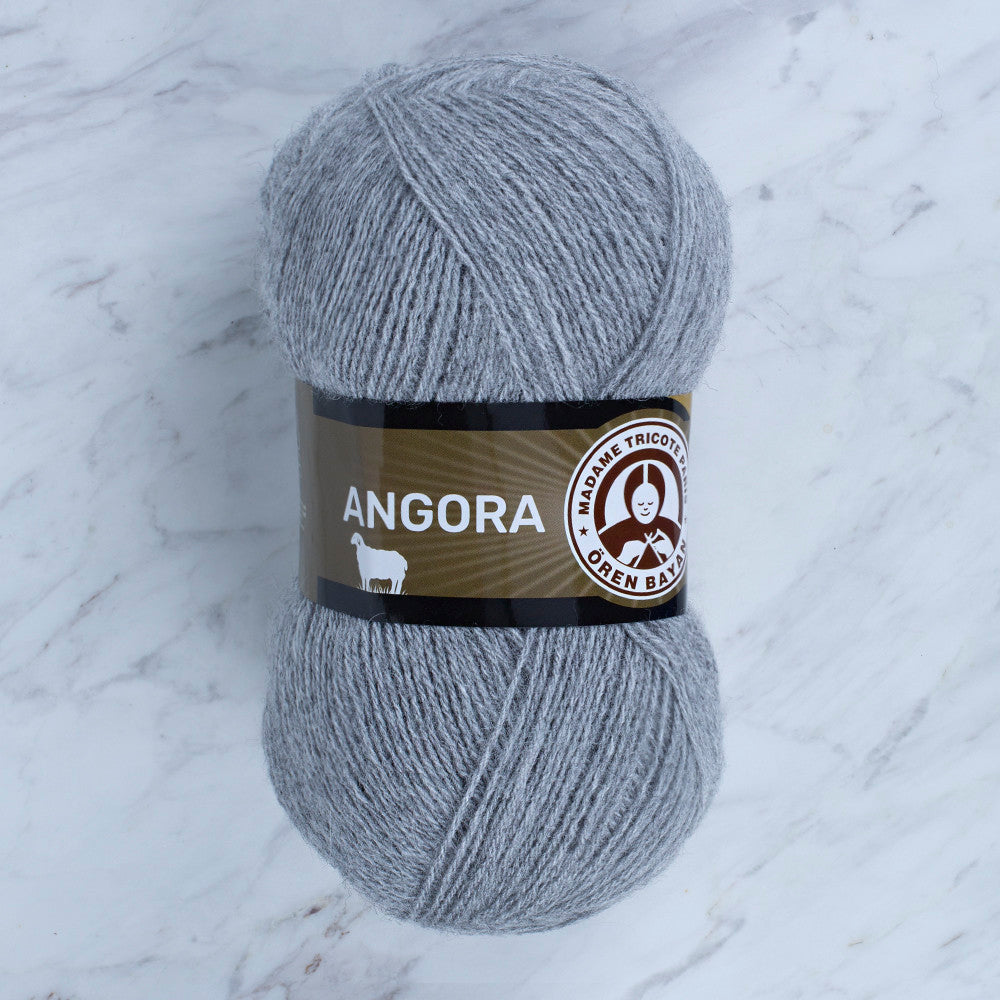 Madame Tricote Paris Angora Knitting Yarn, Gray - 007