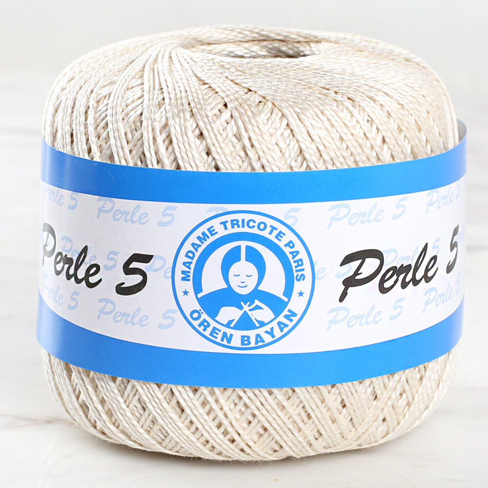 Madame Tricote Paris 5/2 Perle No:5 Lace Thread, Cream - 6300