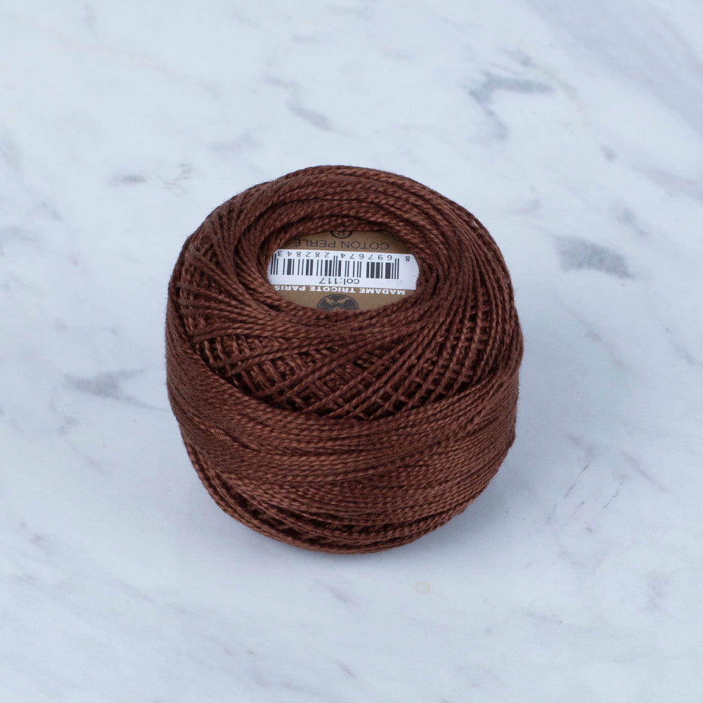 Madame Tricote Paris Koton Perle No: 8 Embroidery Thread, Dark Brown - 117