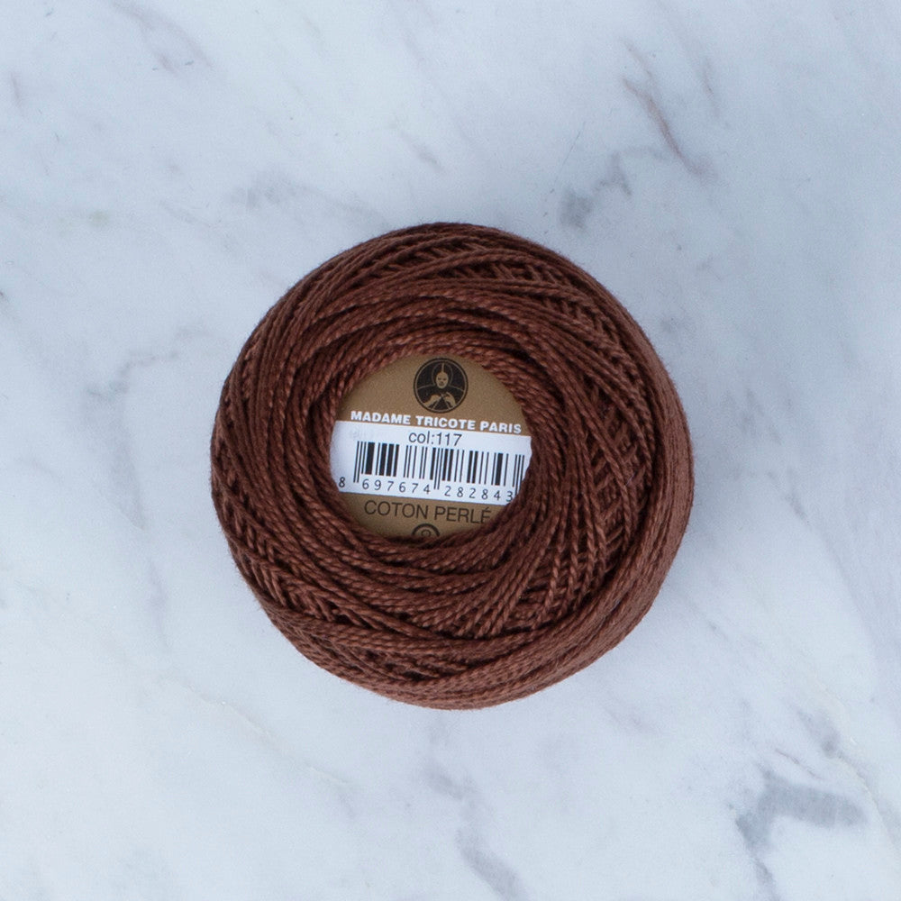 Madame Tricote Paris Koton Perle No: 8 Embroidery Thread, Dark Brown - 117