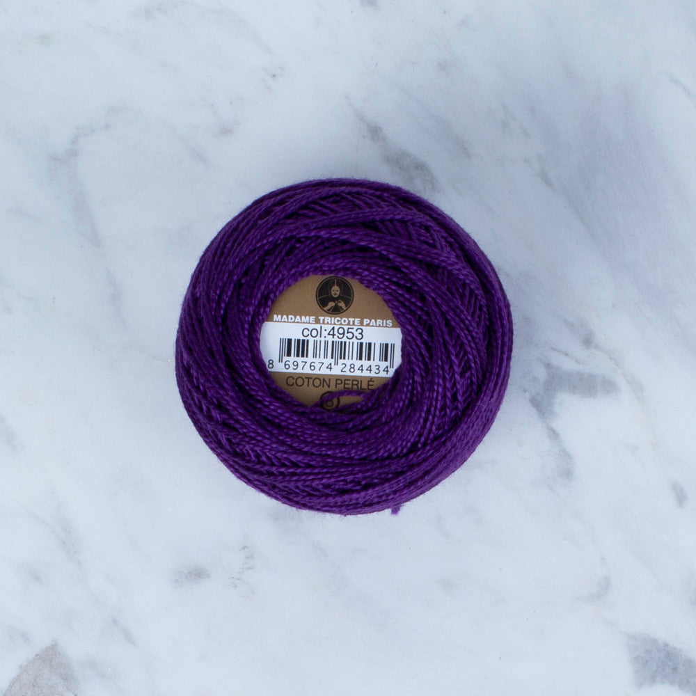 Madame Tricote Paris Koton Perle No: 8 Embroidery Thread, Aubergine - 4953